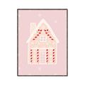 Picture of Pink Gingerbread House _GroupedProduct_Rectangle_Portrait_Canvas_Framed_