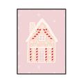 Picture of Pink Gingerbread House _GroupedProduct_Rectangle_Portrait_Canvas_Framed_