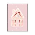 Picture of Pink Gingerbread House _GroupedProduct_Rectangle_Portrait_Canvas_Framed_
