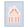 Picture of Blue Gingerbread House _GroupedProduct_Rectangle_Portrait_Canvas_Framed_