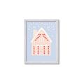Picture of Blue Gingerbread House _GroupedProduct_Rectangle_Portrait_Framed_Matted_