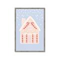 Picture of Blue Gingerbread House _GroupedProduct_Rectangle_Portrait_Framed_Matted_