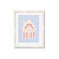 Picture of Blue Gingerbread House _GroupedProduct_Rectangle_Portrait_Framed_Matted_