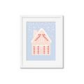 Picture of Blue Gingerbread House _GroupedProduct_Rectangle_Portrait_Framed_Matted_