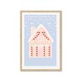 Picture of Blue Gingerbread House _GroupedProduct_Rectangle_Portrait_Framed_Matted_