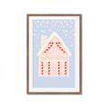 Picture of Blue Gingerbread House _GroupedProduct_Rectangle_Portrait_Framed_Matted_