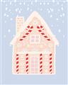 Picture of Blue Gingerbread House _GroupedProduct_Rectangle_Portrait_Unframed_Print_Only_