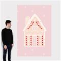 Picture of Pink Gingerbread House _GroupedProduct_Rectangle_Portrait_Canvas_