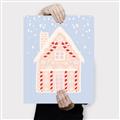 Picture of Blue Gingerbread House _GroupedProduct_Rectangle_Portrait_Canvas_