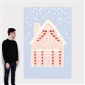 Picture of Blue Gingerbread House _GroupedProduct_Rectangle_Portrait_Canvas_