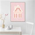 Picture of Pink Gingerbread House _GroupedProduct_Rectangle_Portrait_Canvas_Framed_