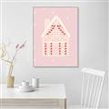 Picture of Pink Gingerbread House _GroupedProduct_Rectangle_Portrait_Canvas_Framed_