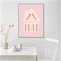 Picture of Pink Gingerbread House _GroupedProduct_Rectangle_Portrait_Canvas_Framed_