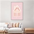 Picture of Pink Gingerbread House _GroupedProduct_Rectangle_Portrait_Canvas_Framed_