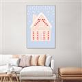 Picture of Blue Gingerbread House _GroupedProduct_Rectangle_Portrait_Canvas_Framed_