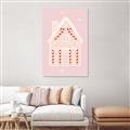 Picture of Pink Gingerbread House _GroupedProduct_Rectangle_Portrait_Unframed_Print_Only_