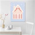 Picture of Blue Gingerbread House _GroupedProduct_Rectangle_Portrait_Unframed_Print_Only_