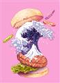 Picture of kanagawa burger _GroupedProduct_Rectangle_Portrait_Unframed_Print_Only_