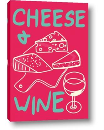 Picture of Cheese and Wine Typography Poster
