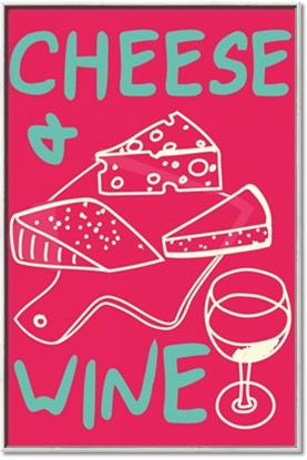 Picture of Cheese and Wine Typography Poster