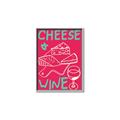 Picture of Cheese and Wine Typography Poster _GroupedProduct_Rectangle_Portrait_Canvas_Framed_