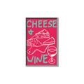 Picture of Cheese and Wine Typography Poster _GroupedProduct_Rectangle_Portrait_Canvas_Framed_