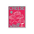 Picture of Cheese and Wine Typography Poster _GroupedProduct_Rectangle_Portrait_Canvas_Framed_