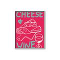 Picture of Cheese and Wine Typography Poster _GroupedProduct_Rectangle_Portrait_Canvas_Framed_