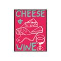 Picture of Cheese and Wine Typography Poster _GroupedProduct_Rectangle_Portrait_Canvas_Framed_
