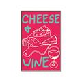 Picture of Cheese and Wine Typography Poster _GroupedProduct_Rectangle_Portrait_Canvas_Framed_