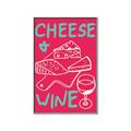 Picture of Cheese and Wine Typography Poster _GroupedProduct_Rectangle_Portrait_Canvas_Framed_