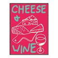 Picture of Cheese and Wine Typography Poster _GroupedProduct_Rectangle_Portrait_Canvas_Framed_
