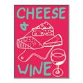 Picture of Cheese and Wine Typography Poster _GroupedProduct_Rectangle_Portrait_Canvas_Framed_