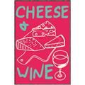 Picture of Cheese and Wine Typography Poster _GroupedProduct_Rectangle_Portrait_Canvas_Framed_