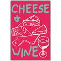 Picture of Cheese and Wine Typography Poster _GroupedProduct_Rectangle_Portrait_Canvas_Framed_
