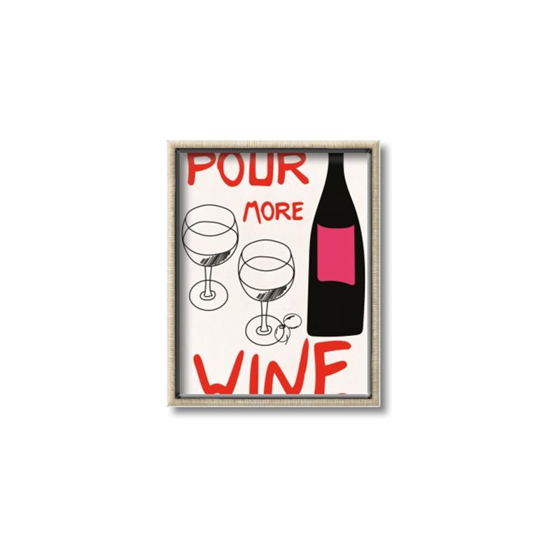 Picture of  Pour More Wine Typography Poster _GroupedProduct_Rectangle_Portrait_Canvas_Framed_