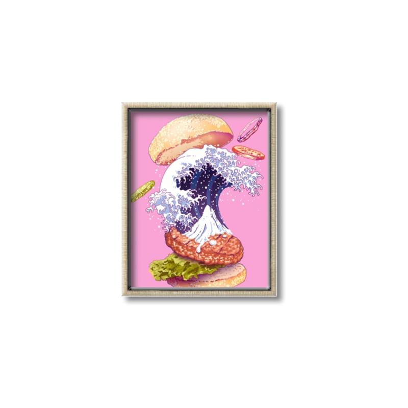 Picture of kanagawa burger _GroupedProduct_Rectangle_Portrait_Canvas_Framed_