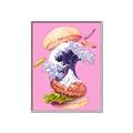 Picture of kanagawa burger _GroupedProduct_Rectangle_Portrait_Canvas_Framed_