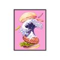 Picture of kanagawa burger _GroupedProduct_Rectangle_Portrait_Canvas_Framed_