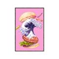 Picture of kanagawa burger _GroupedProduct_Rectangle_Portrait_Canvas_Framed_