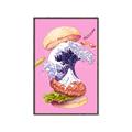 Picture of kanagawa burger _GroupedProduct_Rectangle_Portrait_Canvas_Framed_
