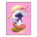 Picture of kanagawa burger _GroupedProduct_Rectangle_Portrait_Canvas_Framed_