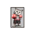 Picture of Boxing cat _GroupedProduct_Rectangle_Portrait_Canvas_Framed_