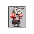 Picture of Boxing cat _GroupedProduct_Rectangle_Portrait_Canvas_Framed_