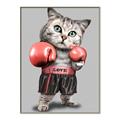 Picture of Boxing cat _GroupedProduct_Rectangle_Portrait_Canvas_Framed_