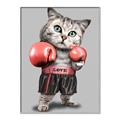Picture of Boxing cat _GroupedProduct_Rectangle_Portrait_Canvas_Framed_