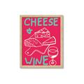 Picture of Cheese and Wine Typography Poster _GroupedProduct_Rectangle_Portrait_Framed_Matted_