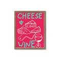 Picture of Cheese and Wine Typography Poster _GroupedProduct_Rectangle_Portrait_Framed_Matted_