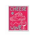 Picture of Cheese and Wine Typography Poster _GroupedProduct_Rectangle_Portrait_Framed_Matted_
