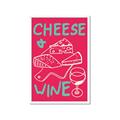 Picture of Cheese and Wine Typography Poster _GroupedProduct_Rectangle_Portrait_Framed_Matted_